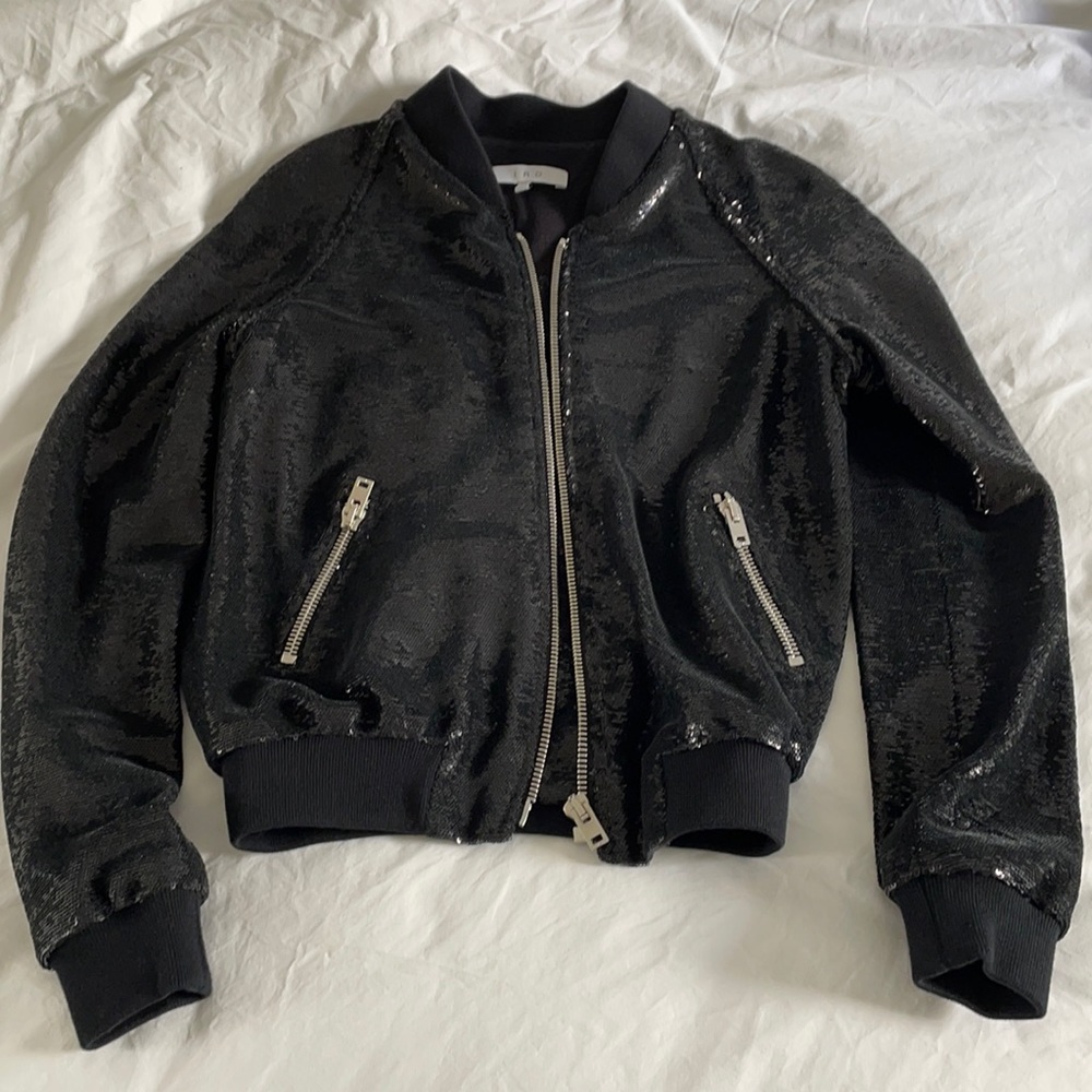 IRO SEQUIN BOMBER JACKET
